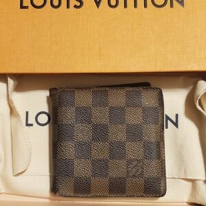 Louis Vuitton Damier Canvas Wallet in Brown and Black